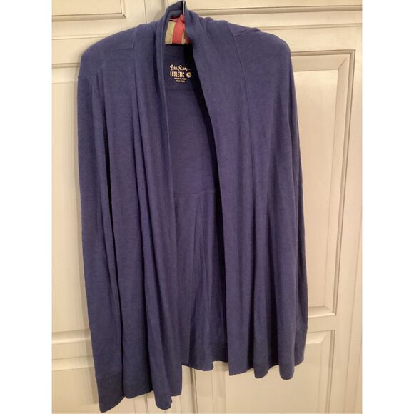 Lilly Pulitzer Luxletic Elena Wrap Sz M Oyster Bay Navy Loungwear - Picture 2 of 8